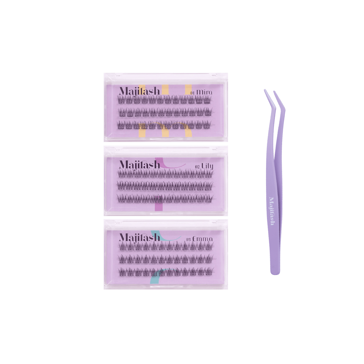 Majilash Petite Collection［Mira, Lily, Emma］＋選べる専用ツイーザー（Purple/Pink） - MAJISHOP